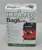 2 x packs of NUMATIC Hepa-Flo Bags For Henry Hoovers (10 per pack) - Original Retail £31.90 - Ref: H