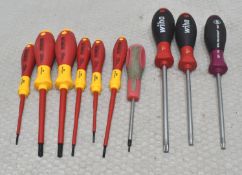 10 x Assorted Screwdrivers - Ref: HW622/HWP7 - CL911 - Location: Altrincham WA14Condition: New/