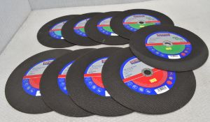9 x FAITHFULL 300mm Grinder Discs - Mix Of Stone Cutting And Metal Cutting - Ref: HW685/HWP7 - CL911