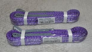 2 x Violet Webbing Sling - Duplex - 1 Tonne Capacity - Ref: K269 - CL905 - Location: Altrincham WA14