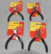 4 x AMTECH Mini Pliers - Long Nose, Combination, Bent Nose & Top Cutter - Original Retail £15.80 -
