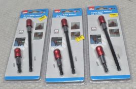 3 x HILKA 2 Piece Quick Release Bit Holders - Original Retail £26.85 - Ref: HW518/HWP6 - CL911 -