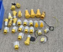 28 x Assorted Commando Sockets/Plugs - 110V - Ref: KCS142/C3 - CL011 - Location: Altrincham