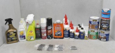 1 x Assorted Items Including Varnish, Paint, Wood Glue, Cleaners And More - Ref: HW225/HWP3 -