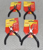 4 x AMTECH Mini Pliers - Long Nose, Combination, Bent Nose & Top Cutter - Original Retail £15.80 -
