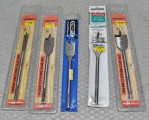 5 x Wood Cutting Flat Bits - Ref: HW499/HWP6 - CL911 - Location: Altrincham WA14Condition: New/