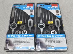 2 x HILKA 17 Piece Tap & Die Sets - Original Retail £71.90 - Ref: HW583/HWP7 - CL911 - Location: