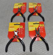 4 x AMTECH Mini Pliers - Long Nose, Combination, Bent Nose & Top Cutter - Original Retail £15.80 -