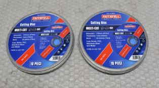 9 x Packs Of Faithfull 115Mm Multi Cut Cutting Discs (10 Discs Per Pack) - Ref: HW676/HW677/HW678/