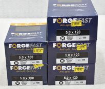 5 x Boxes Of Forgefast 5.0 Wood Screws - 100Pcs/Box - Original Retail £100.35 - Ref: HW365/HWP5 -