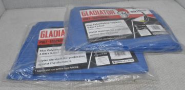 2 x 3.6M X 5.4M Blue Polyethylene Tarpaulin - Original Retail £29.90 - Ref: HW206/2/HWC1 - CL911 -