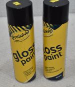 2 x PROSOLVE Black Gloss Spray Paint Cans - Ref: HW484/HWP6 - CL911 - Location: Altrincham