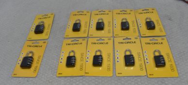 10 x Tri-Circle Combination Pad Locks - Ref: HW604/HWP7 - CL911 - Location: Altrincham