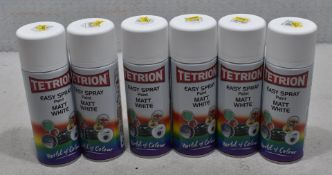 6 x Spray Cans Of Tetrion Easy Spray Paint In Matt White - Original Retail £31.50 - Ref: HW404/