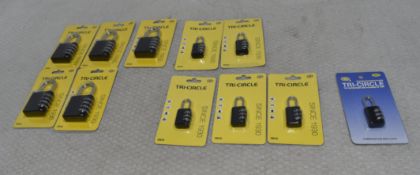 11 x Tri-Circle Combination Pad Locks - Ref: HW607/HWP7 - CL911 - Location: Altrincham