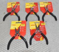 5 x AMTECH Mini Pliers - Long Nose, Extra Long Nose, Combination, Bent Nose & Top Cutter -