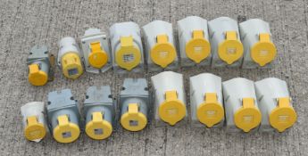 16 x Assorted Commando Sockets - 110V - Ref: KCS143/C3 - CL011 - Location: Altrincham WA14Condition: