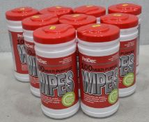 9 x Packs Of Prodec Multi-Purpose Wipes - 100 Wipes Per Tub - Original Retail £98.55 - Ref: HW411/