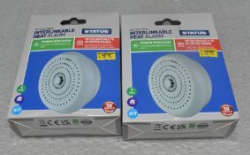 2 x STATUS 85 Decibel Interlinkable Heat Alarms - Original Retail £57.90 - Ref: HW290/HWP3 - CL911 -