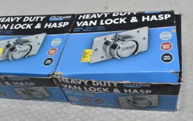 2 x Heavy Duty Van Lock & Hasp Sets - Original Retail £79.90 - Ref: HW626/HWP7 - CL911 - Location: