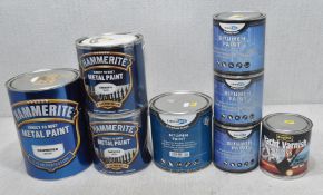 8 x Assorted Tins Of Paint And Varnish - Ref: HW231/HWP3 - CL911 - Location: Altrincham