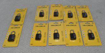 10 x Tri-Circle Combination Pad Locks - Ref: HW605/HWP7 - CL911 - Location: Altrincham