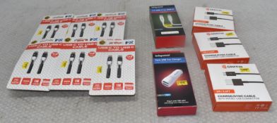 11 x Usb Cables + Car Charger - Includes Type C And Micro-Usb - Ref: HW250/HWP3 - CL911 -
