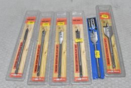 6 x Wood Cutting Flat Bits - Ref: HW498/HWP6 - CL911 - Location: Altrincham WA14Condition: New/