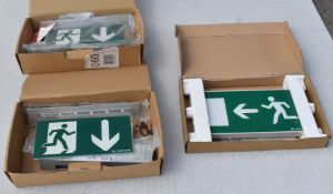 3 x ZUMTOBEL Fire Exit Signs - Ref: KCS193/C5 - CL011 - Location: Altrincham WA14Condition: As