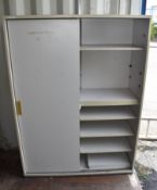 1 x Grey Werndl Cabinet With Sliding Door And Shelves - 64(H) X 120(W) X 44(D) Cm - Ref: KCS100 -
