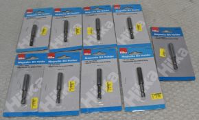 9 x HILKA Magnetic Bit Holders - Original Retail £40.50 - Ref: HW521/HWP6 - CL911 - Location: