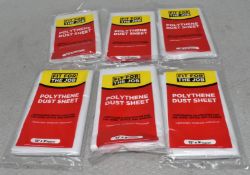 6 x Polythene Dust Sheets - Apporx 12' X 9' - Ref: HW349/HWP5 - CL911 - Location: Altrincham