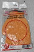 24 x KEEPSAFE Fit & Grip Criss Cross Pvc Gloves (Pr) - Ref: HW155-3/4/HWP2 - CL911 - Location: