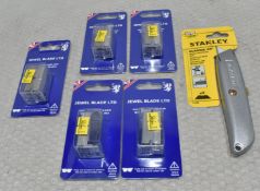 1 x Stanley Classic 99 Retractable Knife + 5 Packs Of Blades - Original Retail £30.00 - Ref: HW519/