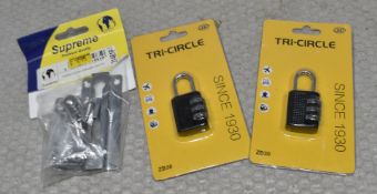 2 x Combination Padlocks & 1 X Door Chain Fixing - Ref: HW565/HWP7 - CL911 - Location: Altrincham