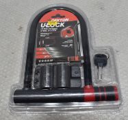 1 x DEKTON U-Lock For Bikes Etc. - Ultra Strong Steel - Original Retail £13.95 - Ref: HW598/HWP7 -