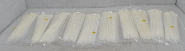 10 x JEMCO Packs Of White Cable Ties - 100Pcs/Pack - Ref: HW458/HWP6 - CL911 - Location: