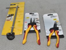 2 x Wiha Pliers & 1 X Rolsen 280Mm Basin Wrench - Original Retail £81.85 - Ref: HW560/HWP7 - CL911 -