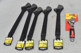 6 x Adjustable Wrenches - Original Retail £102.00 - Ref: HW558/HWP7 - CL911 - Location: Altrincham