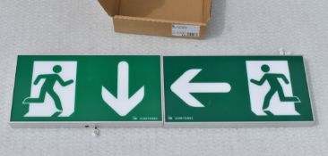 1 x ZUMTOBEL Exosign Rz-2U Fire Exit Signs - Ref: KCS190/C5 - CL011 - Location: Altrincham