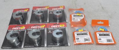 6 x Pipe Slicers/Cutters + 3 Reels Of 1Mm Solder - Ref: HW259/HWP3 - CL911 - Location: Altrincham