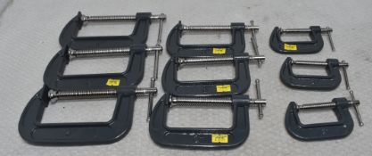 9 x G-Clamps In Assorted Sizes - Original Retail £80.00 - Ref: HW603/HWP7 - CL911 - Location: