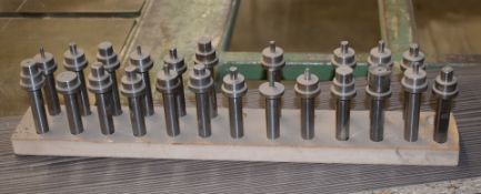 1 x Assorted Collection of Woodworking Machine Bits With Wooden Tool Holder