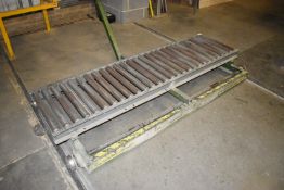 1 x Industrial Heavy Duty Roller Conveyor With Pull Handle and Approx 50ft of Track