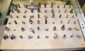 1 x Assorted Collection of CNC Machine Bits With Wooden Tool Holder