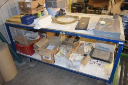 1 x Large Mobile Workbench With Wooden Top, Coated Steel Frame, Undershelf and Heavy Duty Castors