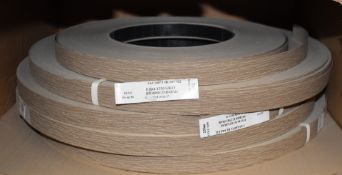 1 x Box of Portakal Bardolino Oak Edge Banding - Contains 4 x 235m Rolls and 1 x Part Used Roll
