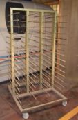 1 x Fifteen Bar Spray Booth Double Drying Rack With Heavy Duty Nylon Castors - Four Bar Wide