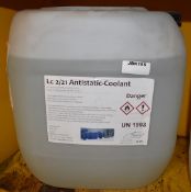 1 x 30 Litre Container of LC 2/21 ANTISTATIC COOLANT by FenUK - Unused 30 Litre Container