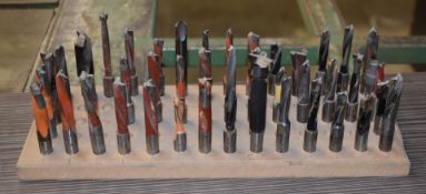 1 x Assorted Collection of Woodworking Cutting Tools With Wooden Tool Holder